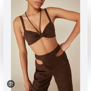 NWT Ronny Kobo Florence top size XS Iris pants small set in espresso